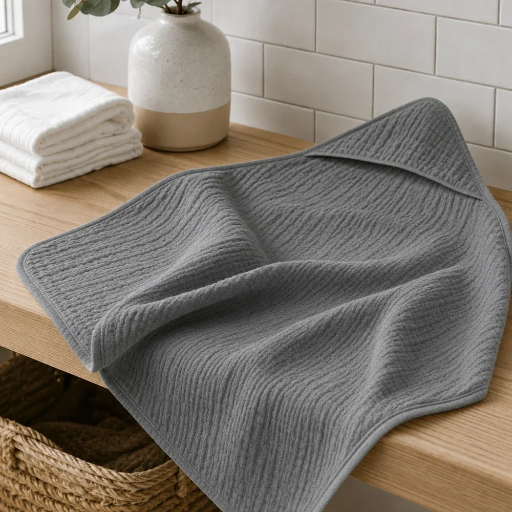 Musselin Babyhåndkle med Hette
